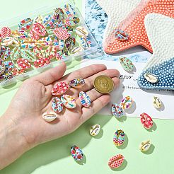60 Stück 12 Stile bedruckte natürliche Muschelperlen&nbsp;BSHE-CJ0001-10
