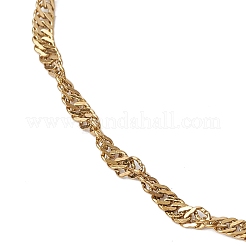2 stücke 2 farben 304 edelstahl singapur kette armband zeug&nbsp;AJEW-JB01321