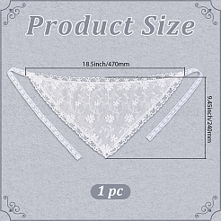 1 bandeau foulard triangulaire en dentelle&nbsp;AJEW-CY0001-62A