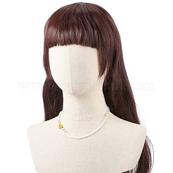Collana fatta a mano con perline di perle di fiori e conchiglie in vetro millefiori per donna&nbsp;NJEW-TA00039