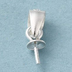 Rhodinierte 925-Sterlingsilber-Cup-Perlen-Nadelanhänger&nbsp;STER-P008-03
