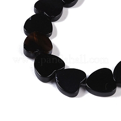 Fili di perline di onice nero naturale (tinti e riscaldati).&nbsp;G-NH0011-G05-01