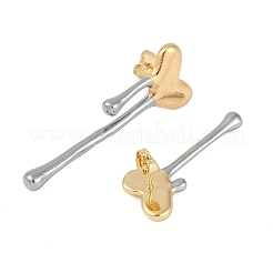 Ohrstecker aus Messing mit Herz-Rack-Beschichtung&nbsp;EJEW-S235-01GP