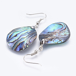 Ohrringe aus Ohrschalen / Paua-Muscheln&nbsp;EJEW-P148-13-01