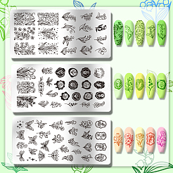 Plantillas de arte de uñas diy de acero inoxidable&nbsp;MRMJ-WH0092-072