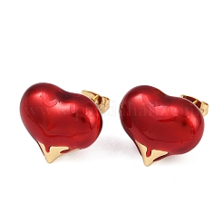 Boucles d'oreilles coeur en laiton&nbsp;EJEW-C152-05A-01
