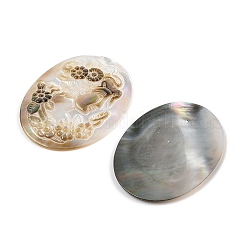 Labbro nero naturale cabochon conchiglia&nbsp;SSHEL-I026-04B-05