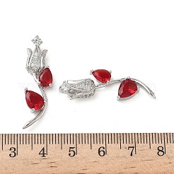 Pendentifs avec zircon cubiques à micro-pavés en laiton&nbsp;KK-P334-06P