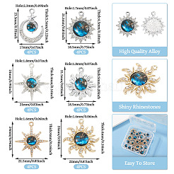 24pcs 6 estilos colgantes de rhinestone de aleación&nbsp;FIND-TA0010-82