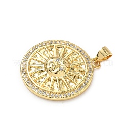 Pendentifs avec zircon cubiques à micro-pavés en laiton&nbsp;KK-D426-22B-G