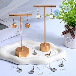Kit para hacer aretes colgantes de acero inoxidable 304 con cúpula en blanco&nbsp;DIY-SP0001-08B-P
