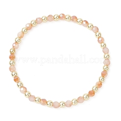 Pulseras elásticas de cuentas de vidrio para mujer&nbsp;BJEW-JB13308-02