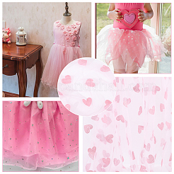 Herzformen Nylonfaser Stickerei Spitzenstoff&nbsp;DIY-WH0588-91B
