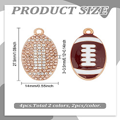 4 pendentif en alliage strass/émail 2 couleurs&nbsp;FIND-LP0006-05