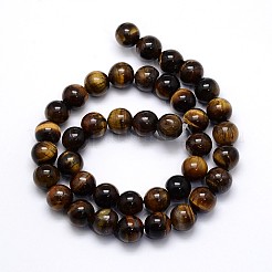 Naturliche  Klasse ab Tigerauge runde Perlen Stränge&nbsp;X-G-O047-02-8mm