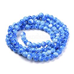 Brins de perles de verre peints par pulvérisation opaques&nbsp;GLAA-WH0015-43J