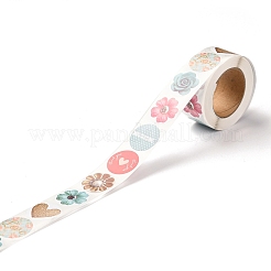 3d Blumen- und Herzmuster-Rollenaufkleber&nbsp;X-DIY-B031-05