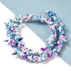 Brins de perles synthétiques teintes en turquoise&nbsp;LS-G-P507-04E