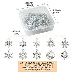 60pcs 10 estilos colgantes de aleación de estilo tibetano&nbsp;FIND-FS0002-21