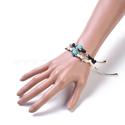 Verstellbare umweltfreundliche koreanische gewachste Polyesterschnur geflochtene Perlenarmband-Sets&nbsp;BJEW-JB04424