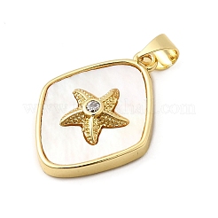 Pendentifs en laiton zircon cubique pavé&nbsp;KK-K302-16G