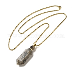 Collane con ciondoli in agata messicana naturale e bottiglie di profumo&nbsp;G-C155-04G