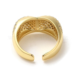 Offene Manschettenringe aus Messing mit Pavé-Zirkonia für Damen&nbsp;RJEW-M169-05G