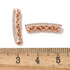 Perle tubolari curve in ottone con zirconia cubica&nbsp;KK-Q019-01A