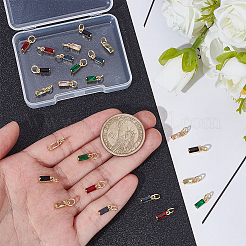 24 Stück 6 Farben Messing Pavé Zirkonia Charms&nbsp;KK-UN0005-11