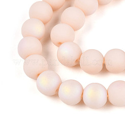 Brins de perles de verre opaques givrées&nbsp;LS-GLAA-T032-P8mm-MBB09