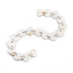 Catene a maglia cuore conchiglia d'acqua dolce fatte a mano&nbsp;AJEW-JB00715-02