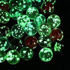 Perline luminose trasparenti realizzate a mano con la tecnica del lampwork&nbsp;LAMP-F045-02B