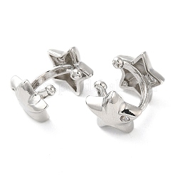 Boucles d'oreilles en laiton plaqué en crémaillère&nbsp;EJEW-E290-05P