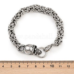 9 mm 201 Edelstahl Totenkopf byzantinische Kette Armbänder für Männer und Frauen&nbsp;BJEW-B143-07ASP