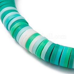 Polymer-Ton-Scheibe und natürliches Stretch-Armband aus Malaysia-Jade und Taiwan-Jade&nbsp;BJEW-JB09652-02