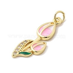Pendenti in ottone con micro pavé di zirconi trasparenti per San Valentino&nbsp;KK-Z160-19G-02
