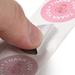 Flaches rundes Rosenmuster danke Papieraufkleberrolle&nbsp;DIY-D078-10