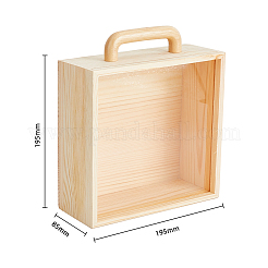 Transparente Acryl-Schiebedeckel-Geschenkboxen aus Holz mit Griff&nbsp;CON-WH0078-28
