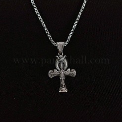 Ankh-Kreuz mit Auge des Ra 304 Edelstahl-Anhänger-Halsketten für Männer&nbsp;FS-WG3C167-01