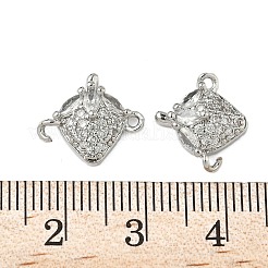 Messing Pavé klare Zirkonia Fruchtverbinder Charms&nbsp;KK-Z109-01P-01