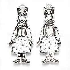 Tibetische Legierung Bunny Anhänger Emaille Fassungen&nbsp;TIBE-S314-26AS-LF