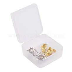 3 paires 3 crochets de boucle d'oreille en laiton micro pavé clair en zircone cubique&nbsp;KK-ZZ0001-04