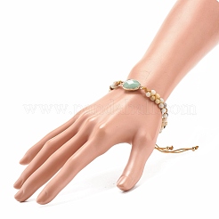 Geflochtenes Perlenarmband aus Tropfen-Edelsteinen&nbsp;BJEW-JB08116