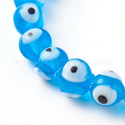 Ensembles de bracelets extensibles perlés au chalumeau mauvais œil faits à la main&nbsp;BJEW-JB06218