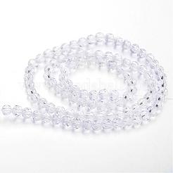 Hilos de cuentas de vidrio transparente&nbsp;GLAA-G013-6mm-72