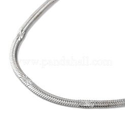 Collane a catena piatta a serpente in acciaio inossidabile 304 anti-ossidazione per le donne&nbsp;NJEW-D058-05P