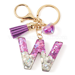 Porte-clés cœur en résine et alliage&nbsp;KEYC-TADJ0002-01G-W