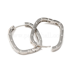 Orecchini a cerchio da donna ovali in ottone con pois&nbsp;EJEW-F314-02C-P