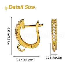 Risultati dell'orecchino a cerchio in zirconi cubici trasparenti da 10 pz in ottone&nbsp;ZIRC-SZ0005-16