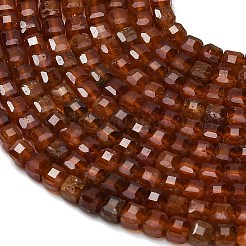 Natürliche orange Granatperlen Stränge&nbsp;G-C262-C09-3mm
